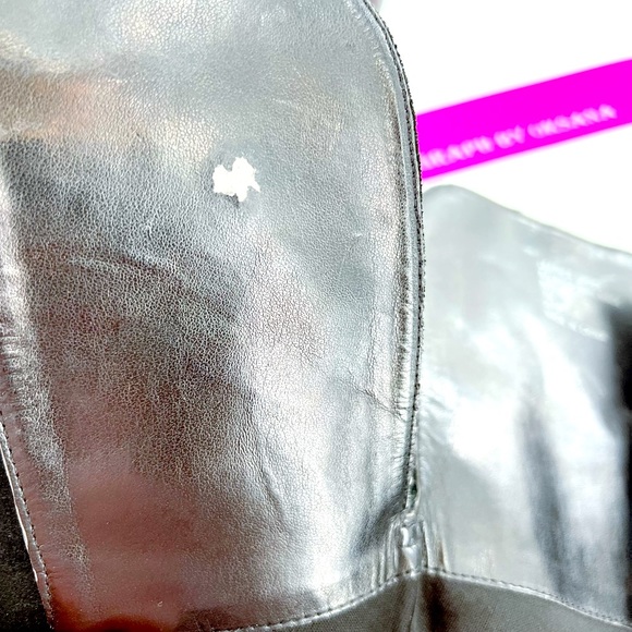 G.I.L.I Leather Tall Shaft Boots - Rivine , Black, Size 7 Black Leather/Suede - Picture 6 of 16